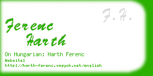 ferenc harth business card